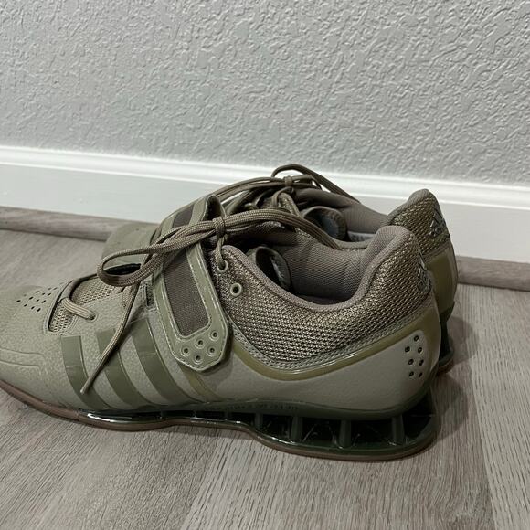 Adidas AdiPower Weightlifting Shoes Military Army Green Gum Size 11.5 RARE - Picture 2 of 9